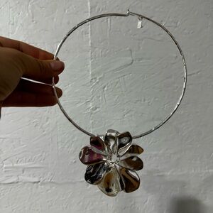 Silver statement necklace